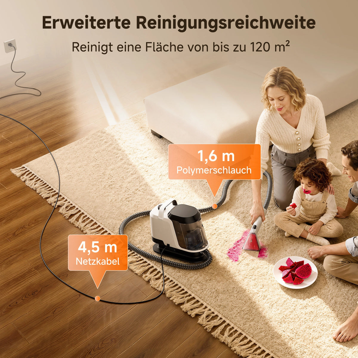 UWANT Y100 Nettoyeur de tapis et de moquettes portatif
